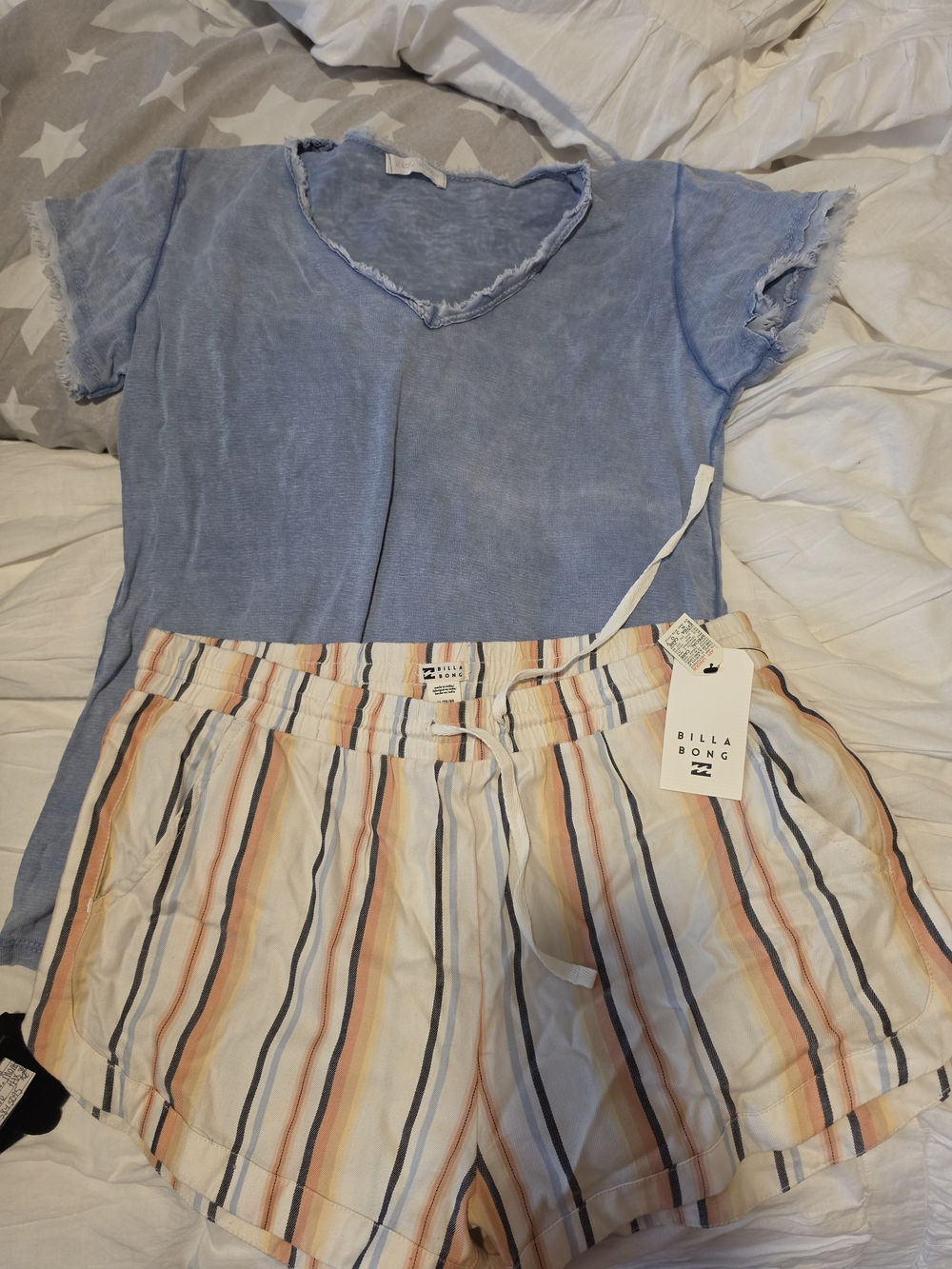 Blue Tee Included With NWT billabong Striped Summer Shorts